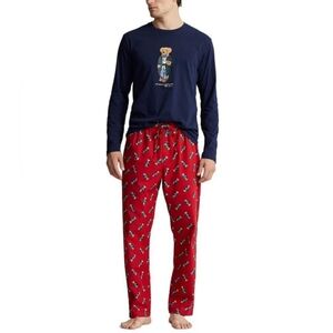 Polo Ralph Lauren Long Sleeve Bear Sleep Tee & Pant 2-Piece Pajama Set Size S